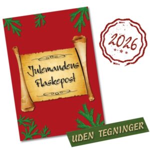 Julemandens Flaskepost 2026 uden tegninger - 24 personlige nissebreve fra julemanden